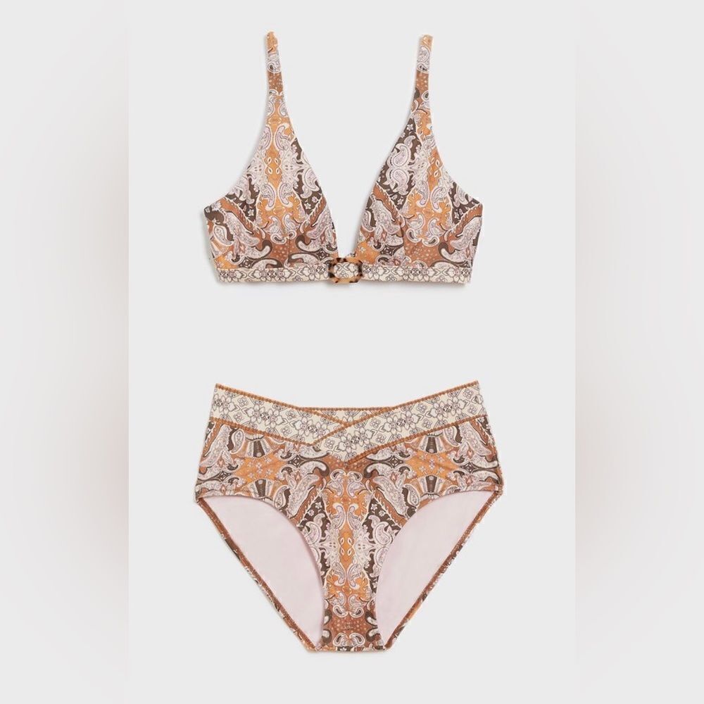 Anthropologie XS Alana Gunn Campbell High Waisted Bikini Swim Set